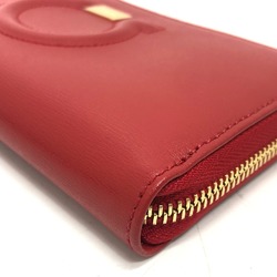 Salvatore Ferragamo Gancini Wallet Long Wallet Red GoldHardware