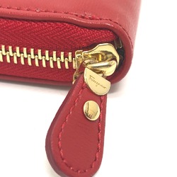 Salvatore Ferragamo Gancini Wallet Long Wallet Red GoldHardware