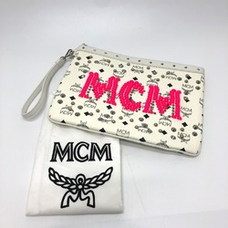 MCM Logogram bag flat pouch Clutch bag White