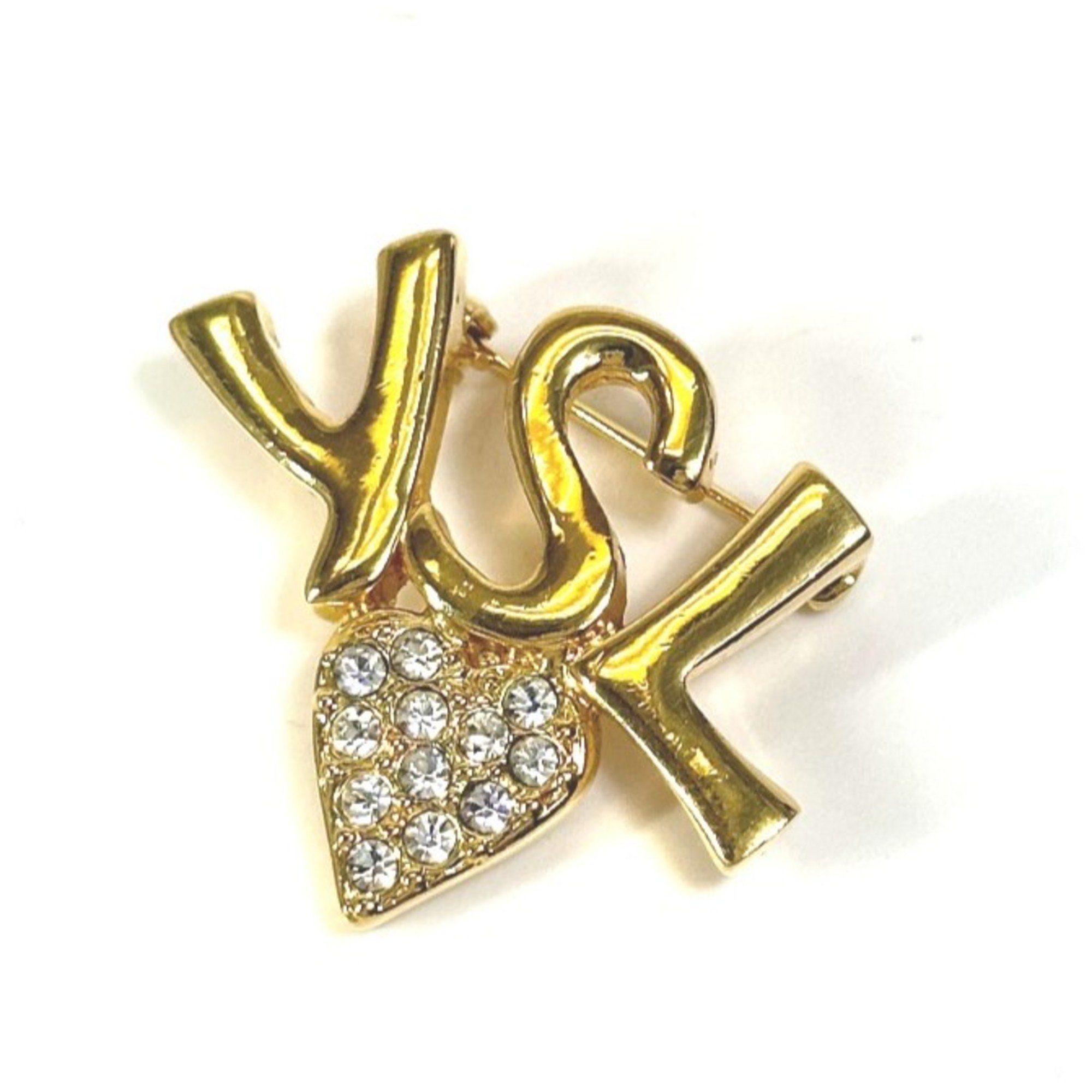 Yves Saint Laurent YSL Brooch Gold