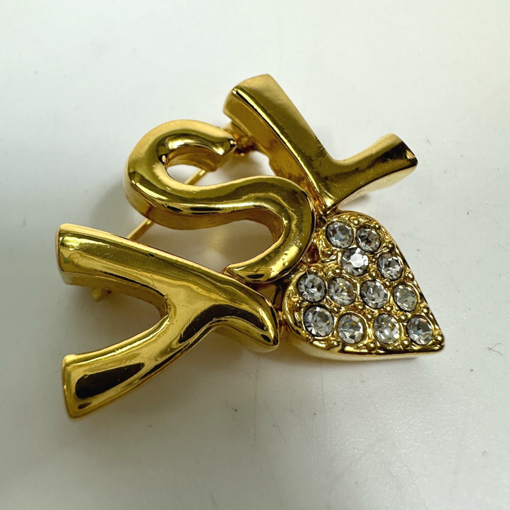 Yves Saint Laurent YSL Brooch Gold