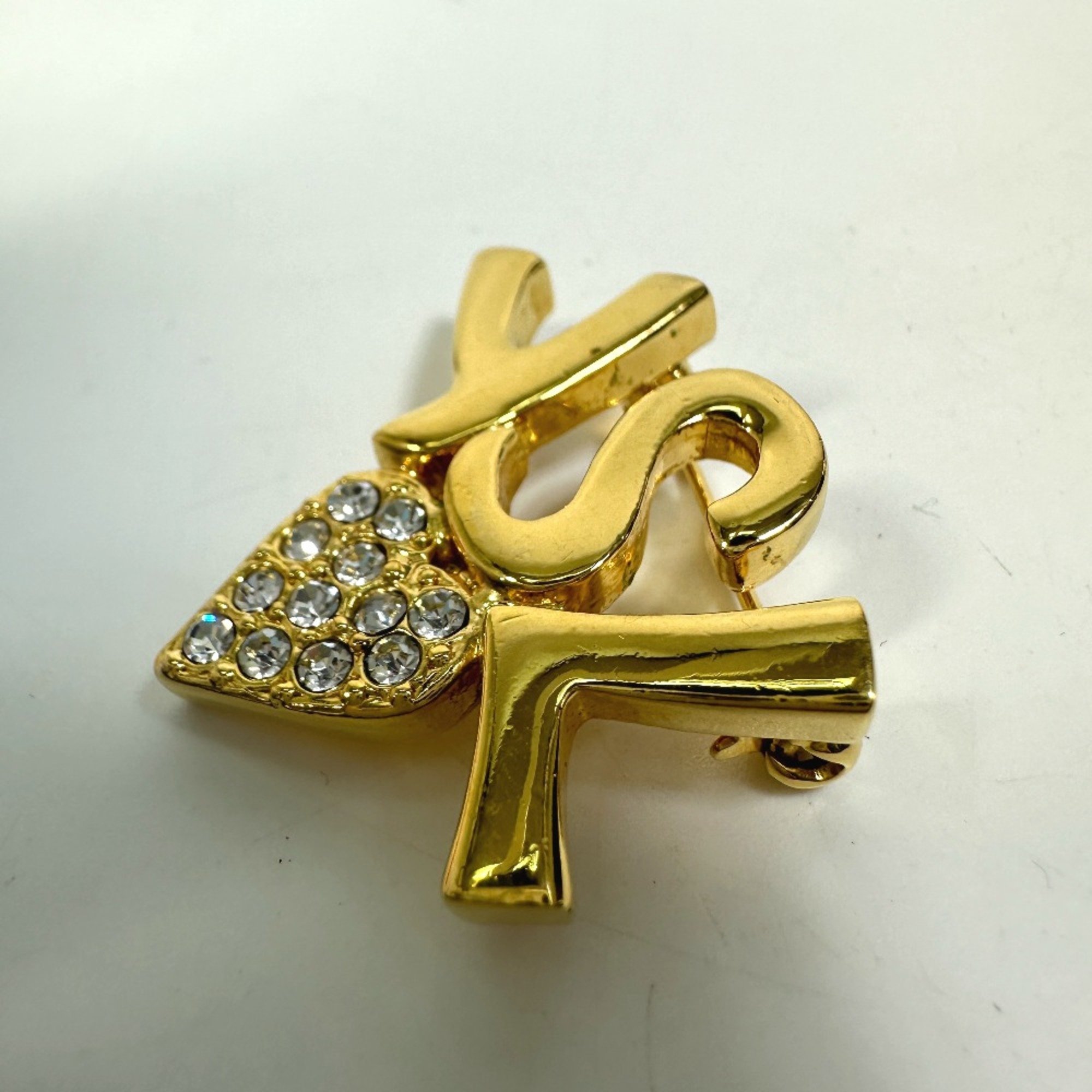 Yves Saint Laurent YSL Brooch Gold