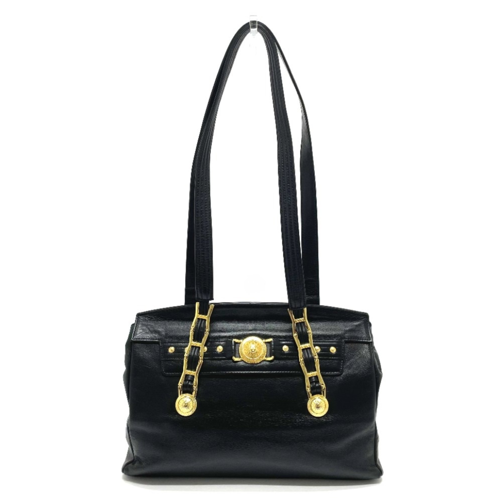 Gianni-Versace Sunburst Bag Chain Shoulder Bag Black