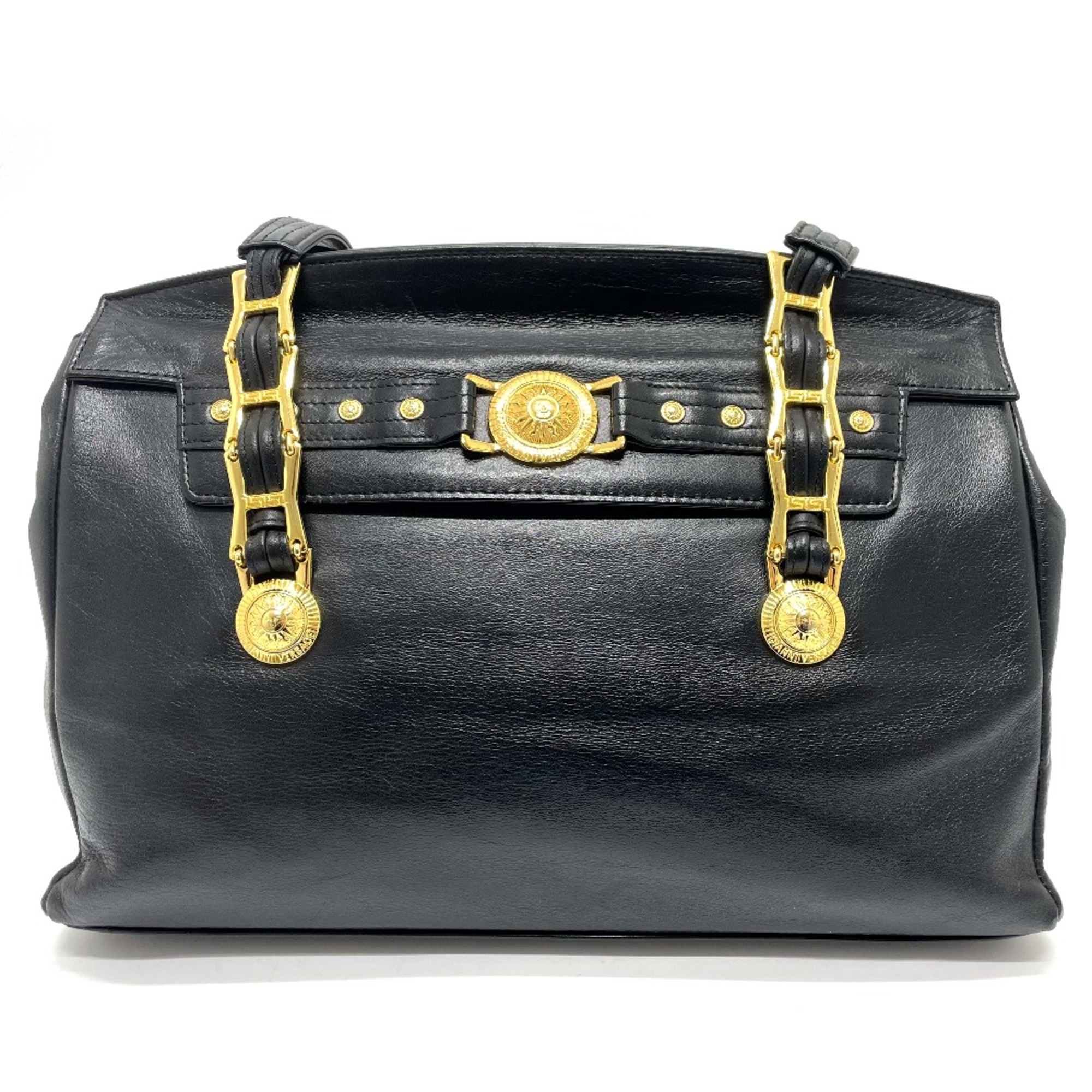 Gianni-Versace Sunburst Bag Chain Shoulder Bag Black