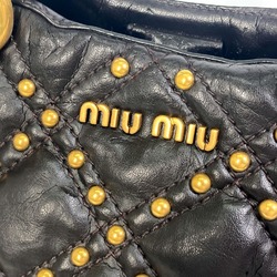 Miu Miu Quilted Bag 2WAY Shoulder Bag Crossbody Hand Bag Black GoldHardware