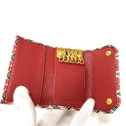 Miu Miu Logo floral pattern 6-key case  small items Key Case Red GoldHardware