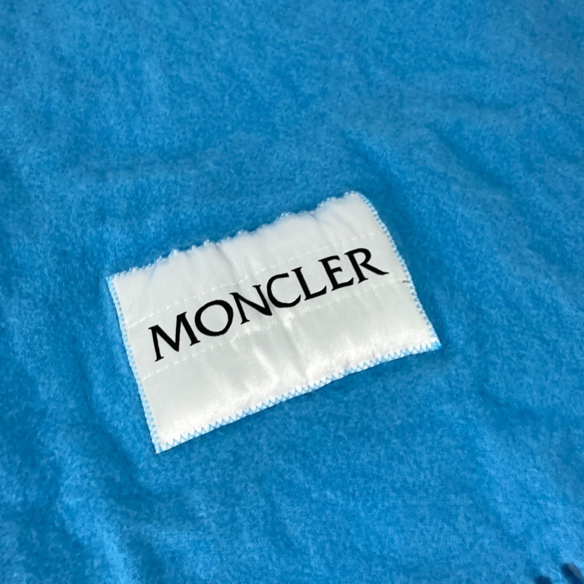 Moncler fringe Scarf blue