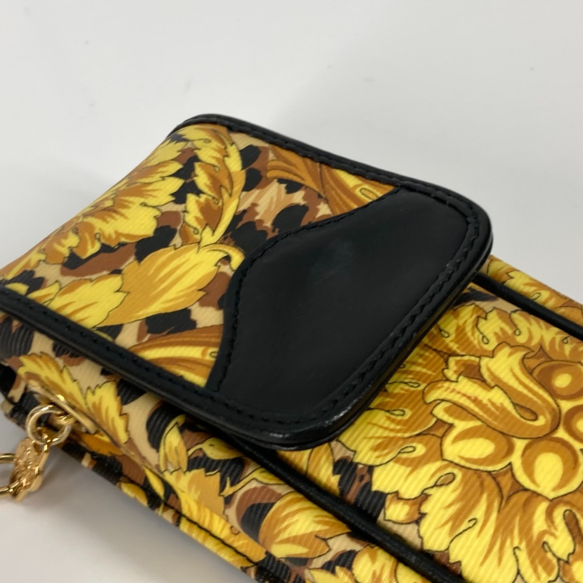 Versace Pochette bag vintage Chain mobile case Shoulder Bag yellow Black