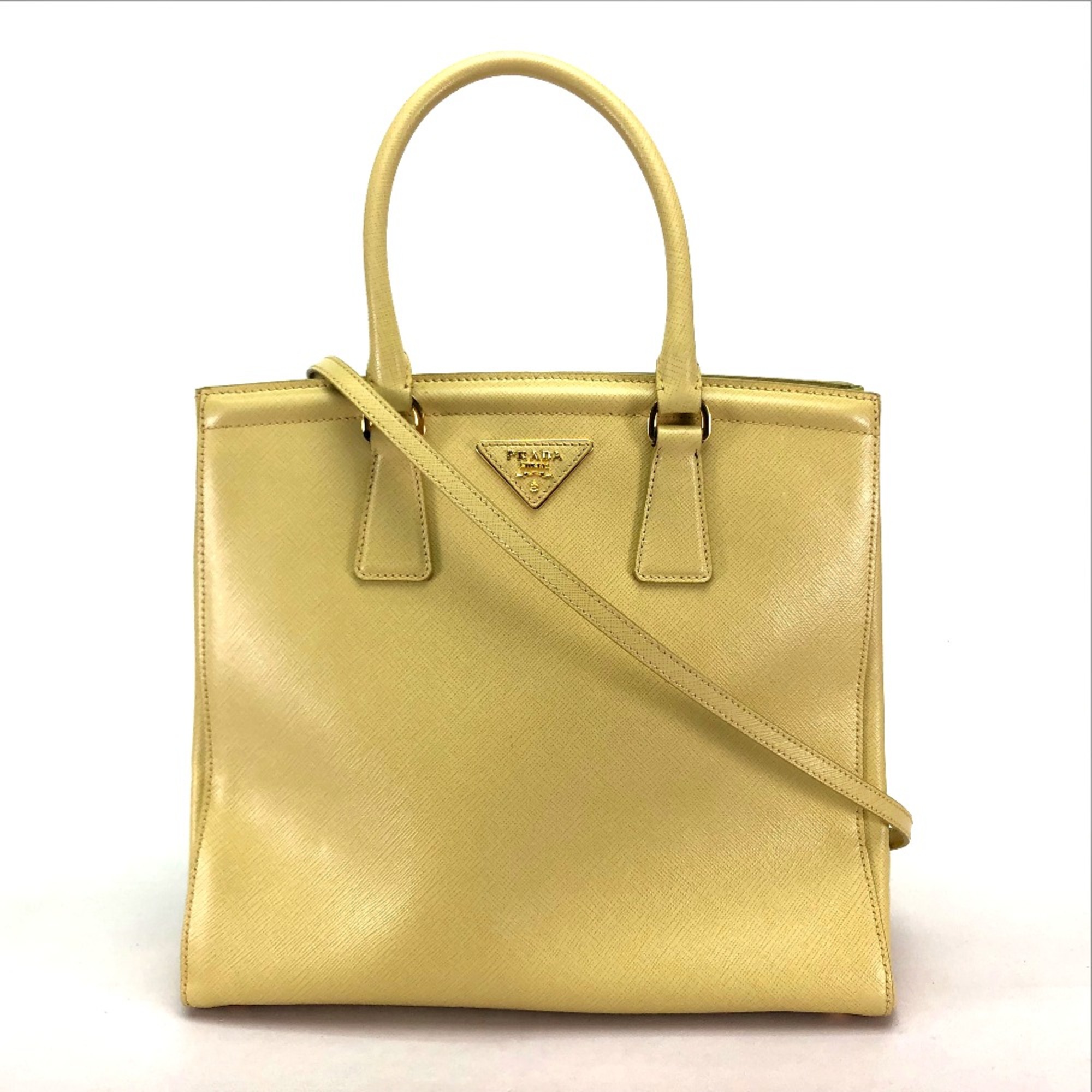 PRADA B2411M Bag 2WAY Hand Bag yellow