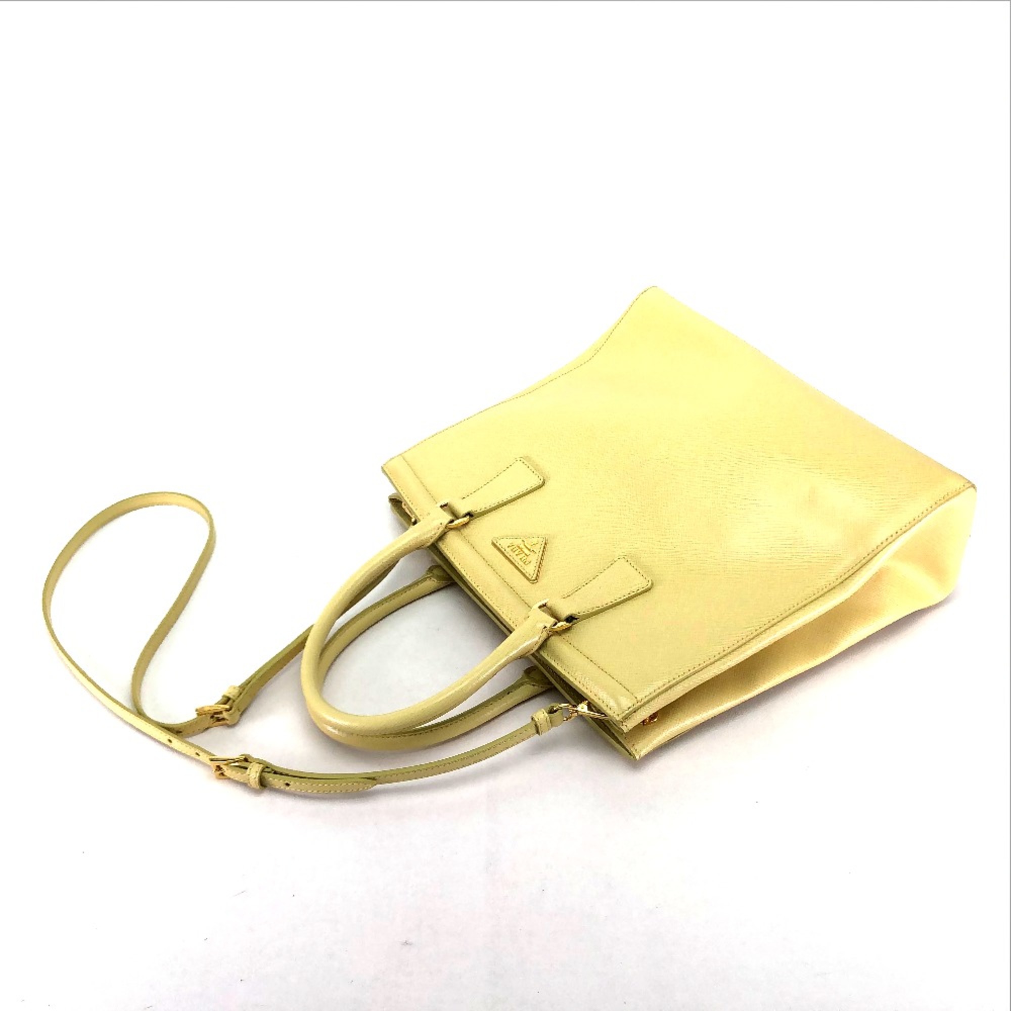 PRADA B2411M Bag 2WAY Hand Bag yellow