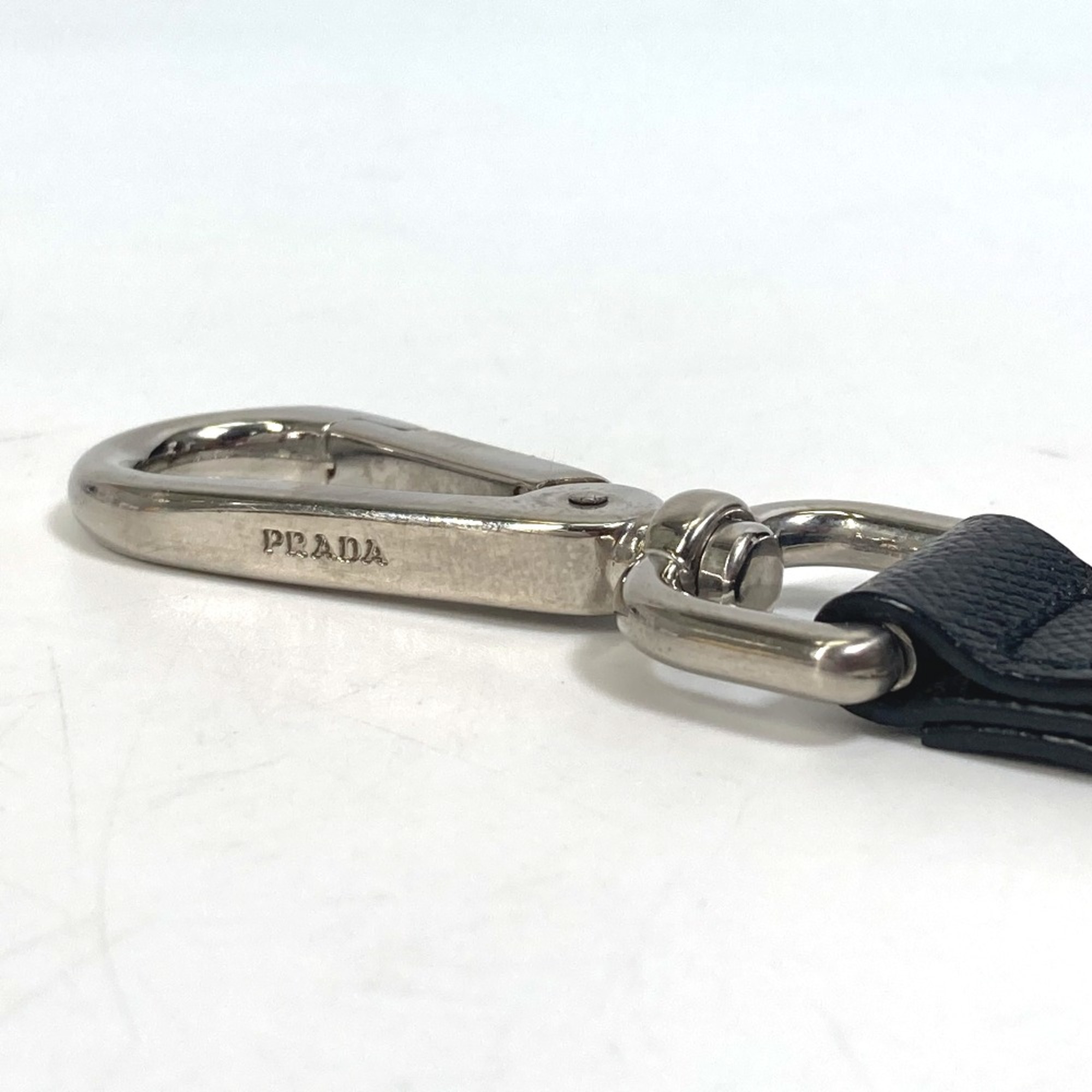 PRADA Saffiano Bag Bag Charm Key Holder Black