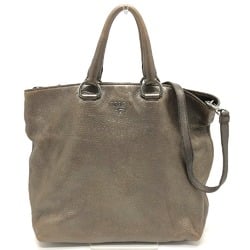 PRADA logo Bag 2WAY Tote Bag Brown