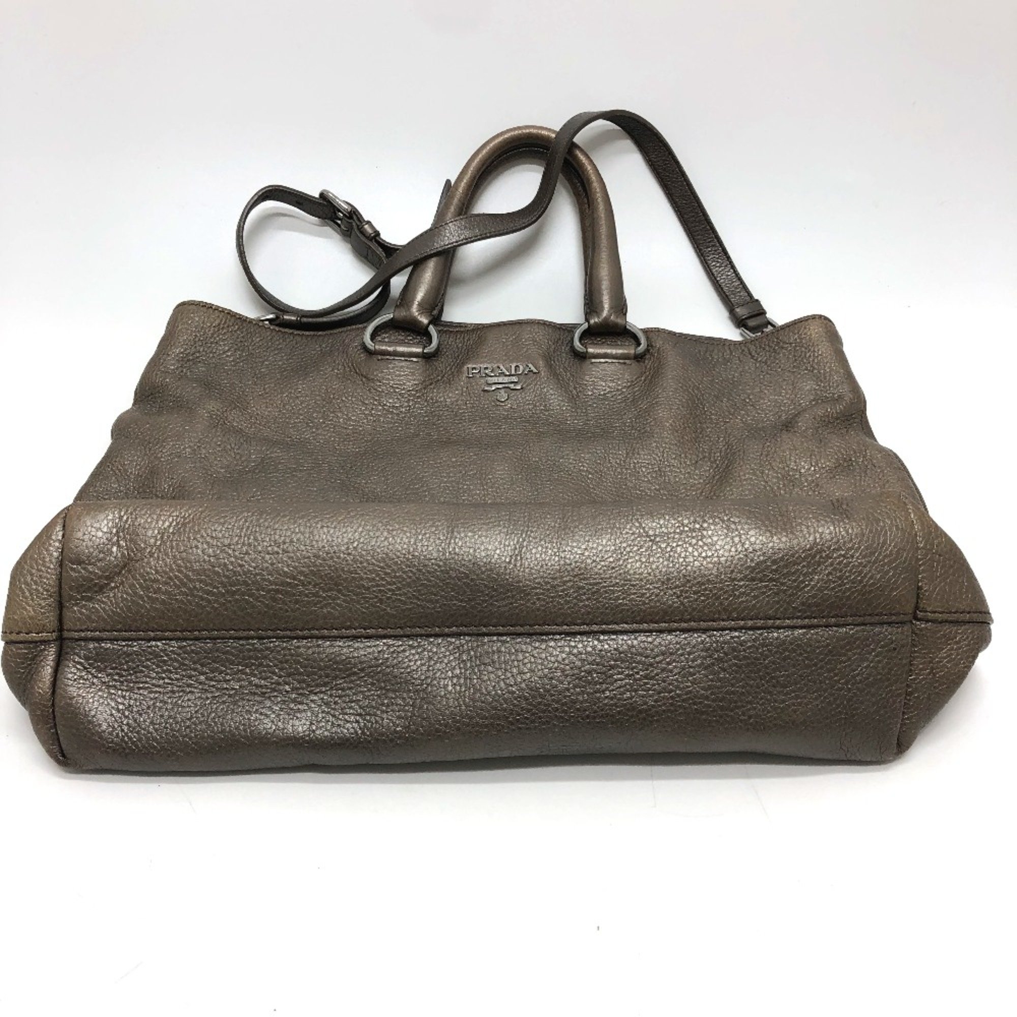 PRADA logo Bag 2WAY Tote Bag Brown