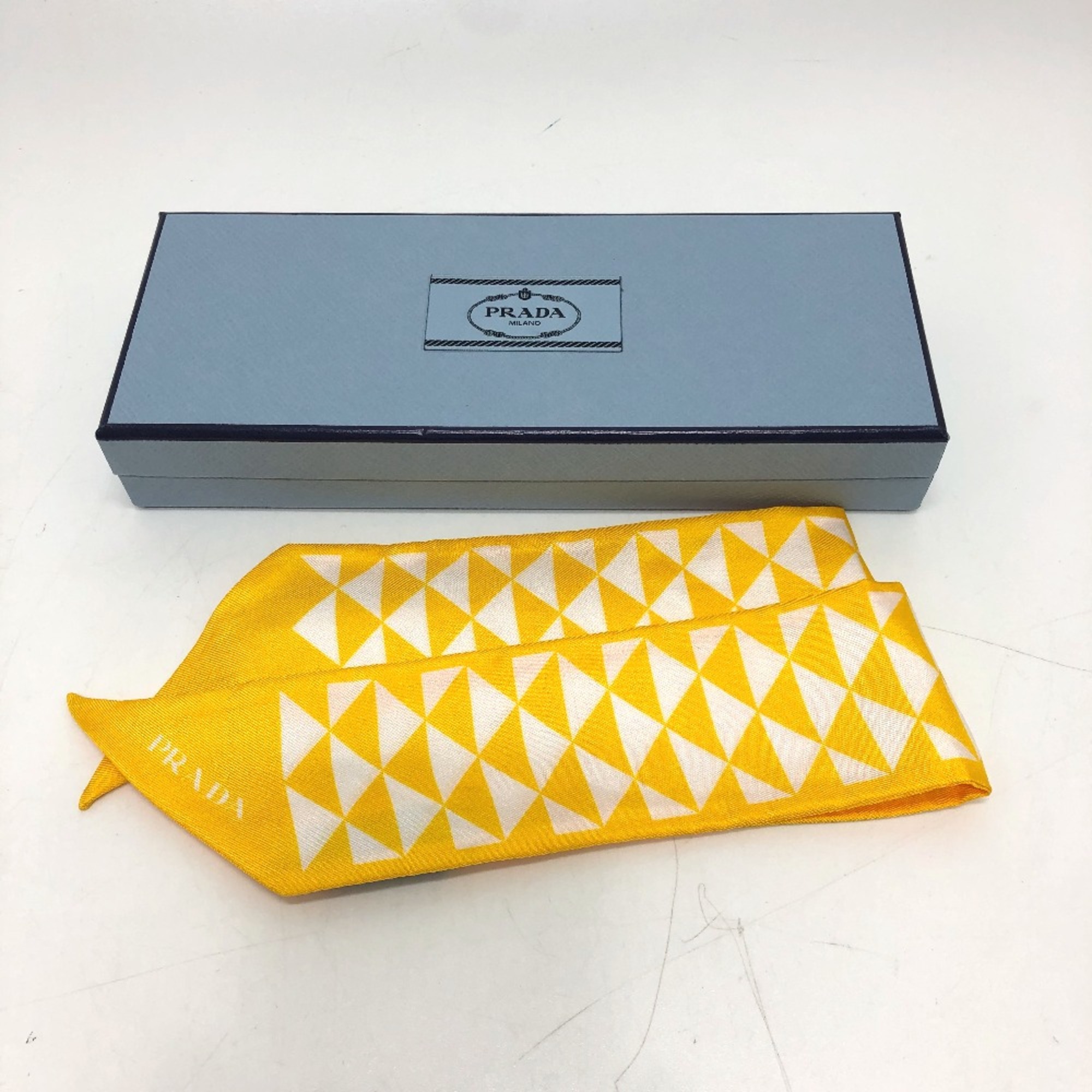 PRADA Triangle logo Scarf yellow