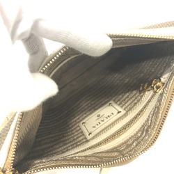 PRADA BT0706 logo Bag Shoulder Bag Beige