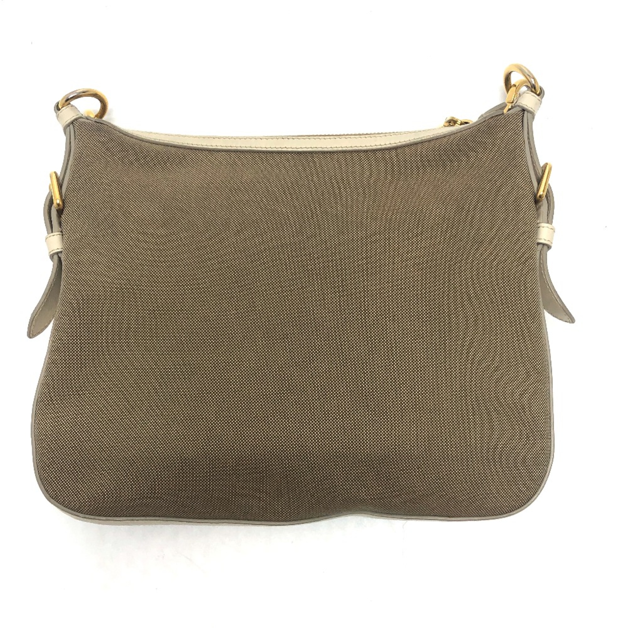 PRADA BT0706 logo Bag Shoulder Bag Beige