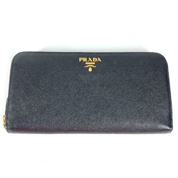 PRADA logo Long wallet Long Wallet Black Gold