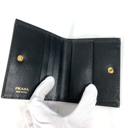 PRADA 1MV204 Compact wallet Folded wallet Black White