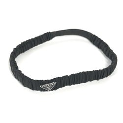 PRADA 1IE021 triangle logo triangle logo plate Hair Accessories Headbands Katyusha Black