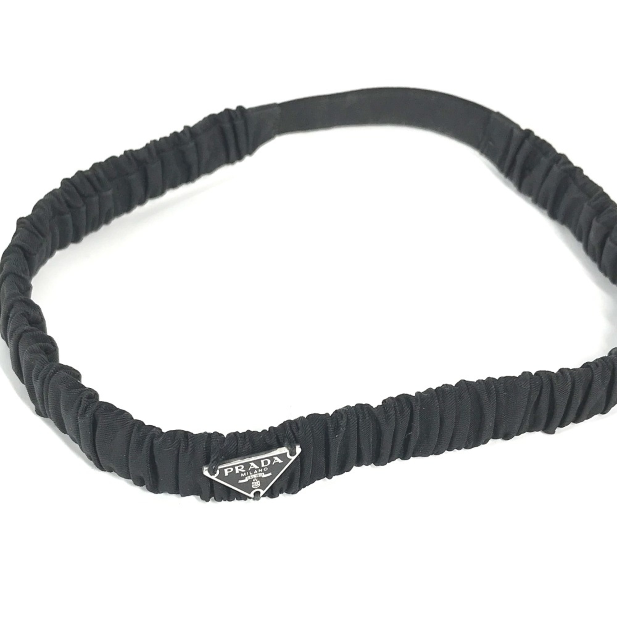 PRADA 1IE021 triangle logo triangle logo plate Hair Accessories Headbands Katyusha Black