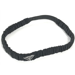 PRADA 1IE021 triangle logo triangle logo plate Hair Accessories Headbands Katyusha Black