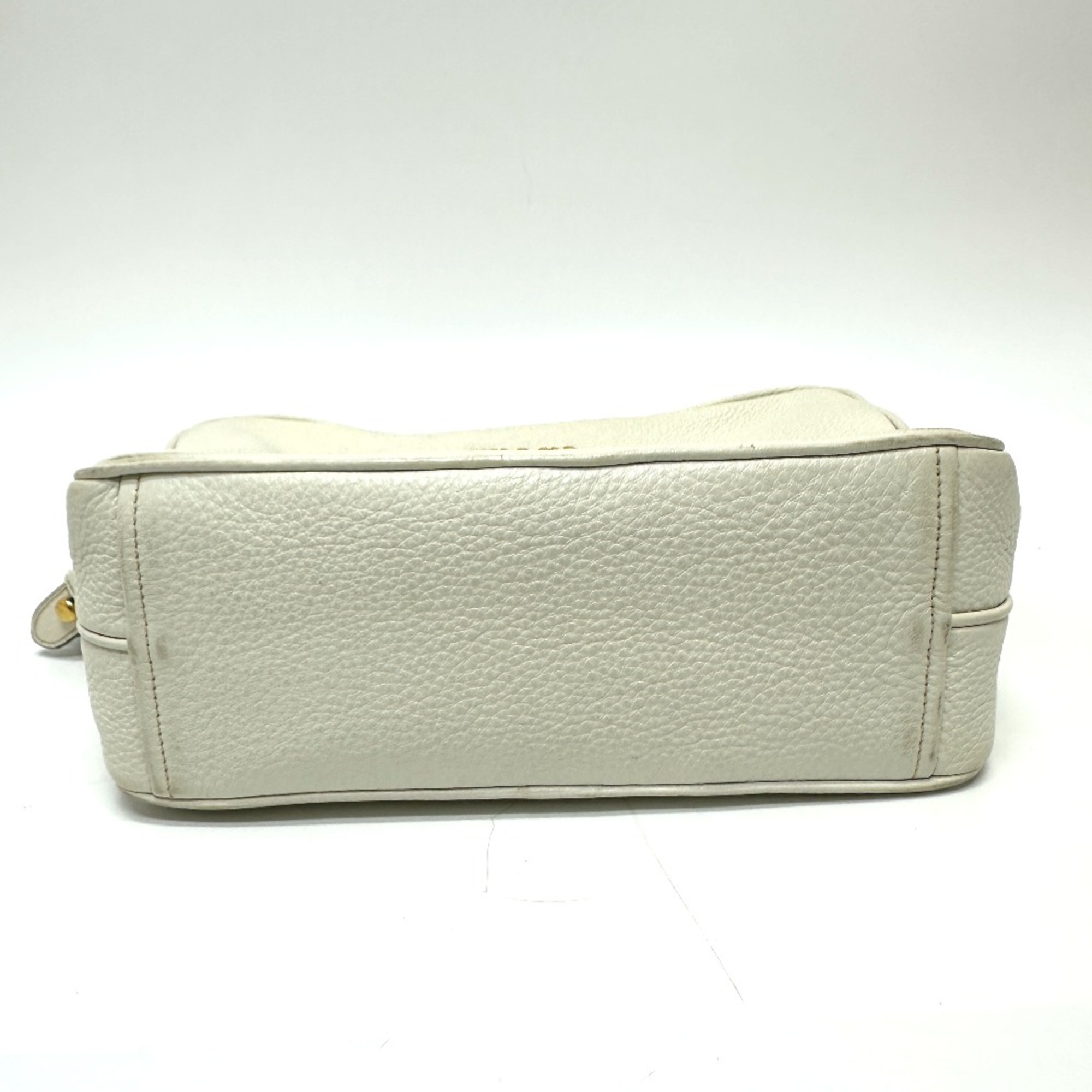 PRADA Crossbody Pochette bag Double zipper bag Shoulder Bag White GoldHardware