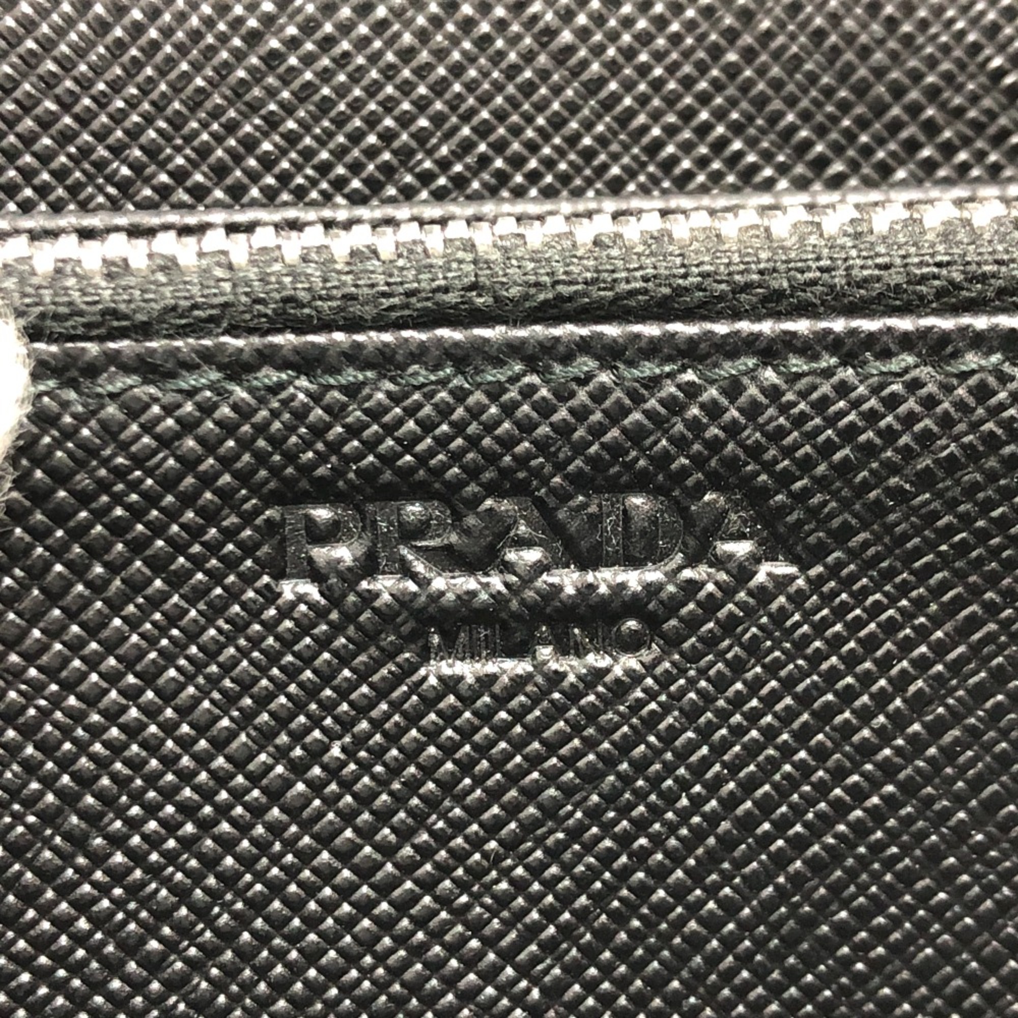 PRADA 2ML317 Zip Around Wallet Long Wallet NERO Black SilverHardware