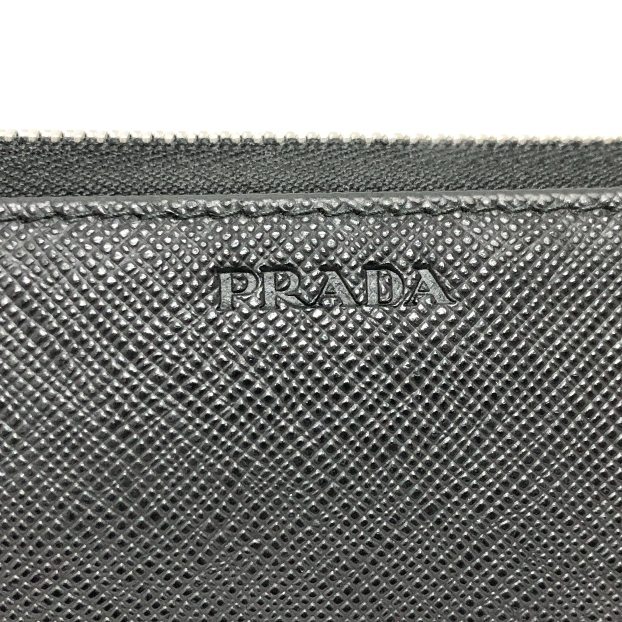 PRADA 2ML317 Zip Around Wallet Long Wallet NERO Black SilverHardware