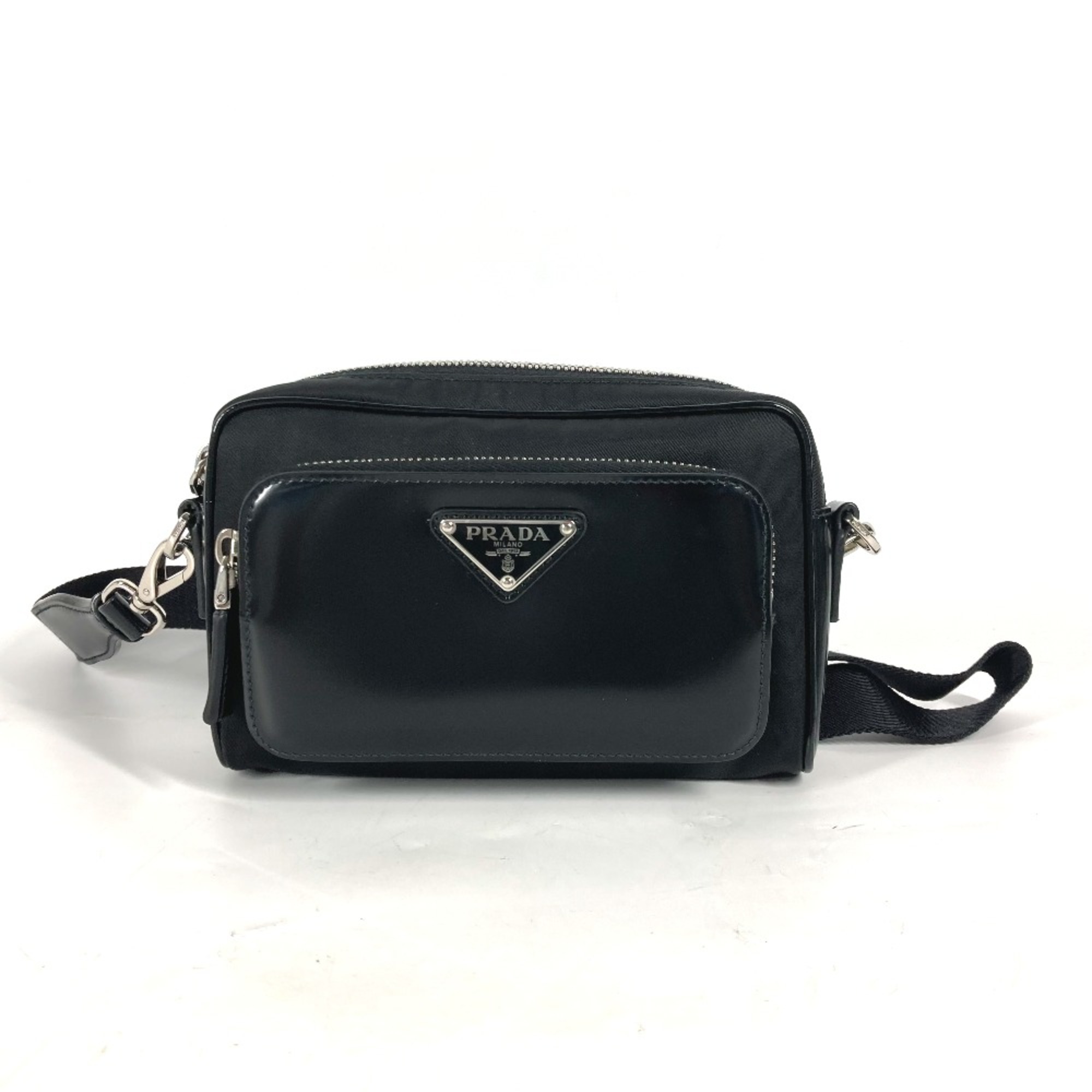 PRADA 2VH172 With porch Bag Pochette Crossbody Shoulder Bag Black