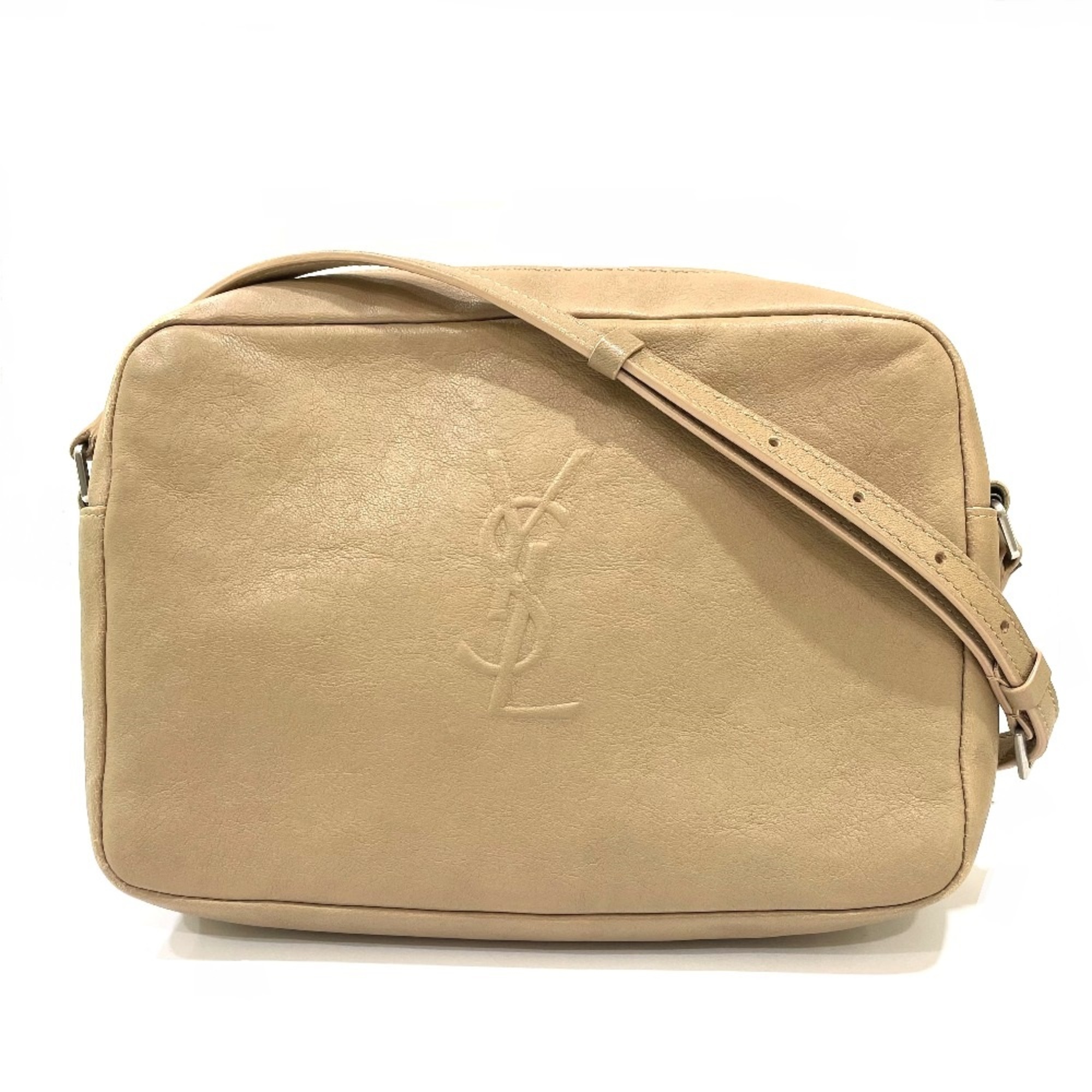 Saint Laurent Paris 470299 YSL logo Bag Crossbody Pochette Shoulder Bag Beige