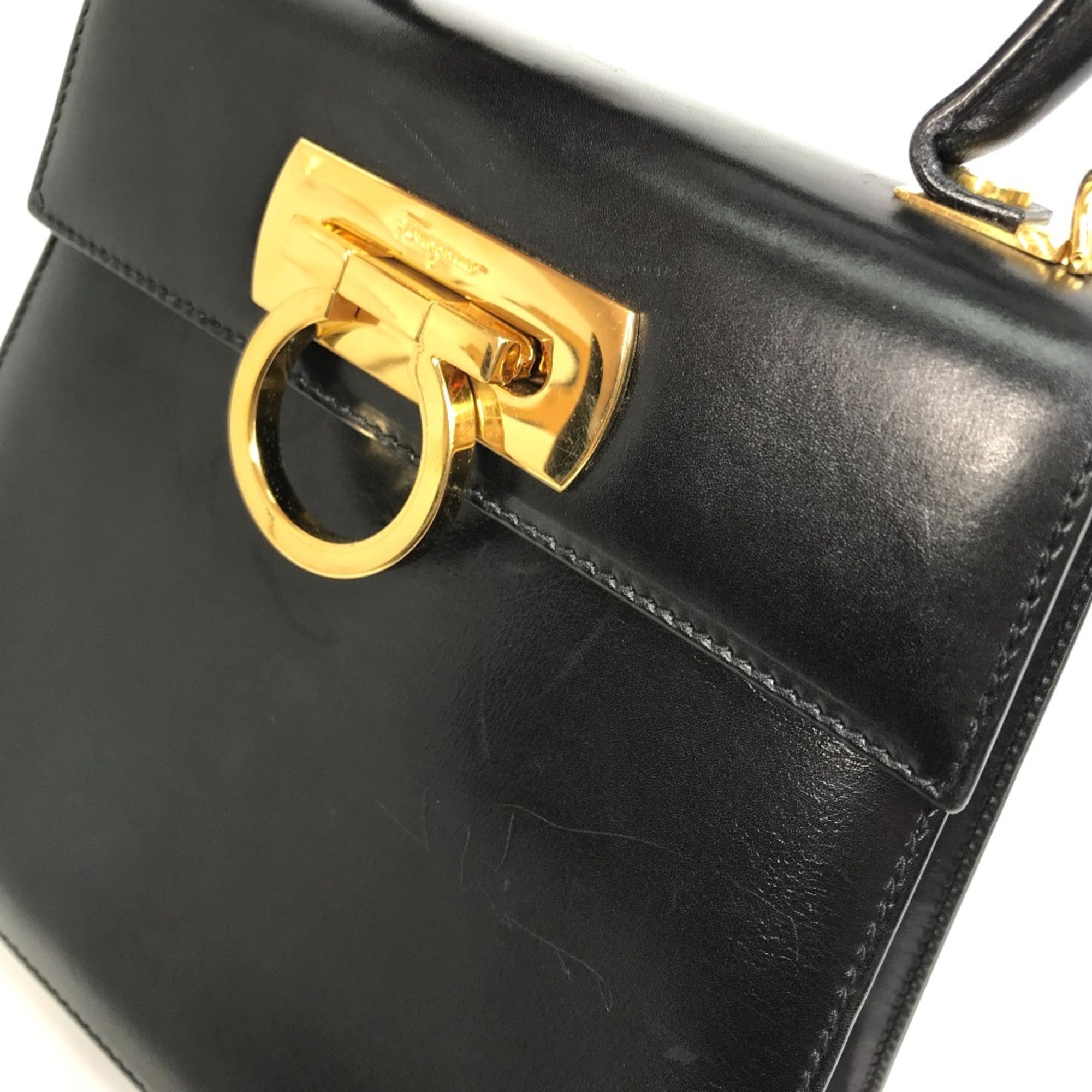 Salvatore Ferragamo Shoulder 2WAY Shoulder Bag Shoulder Bag Black GoldHardware