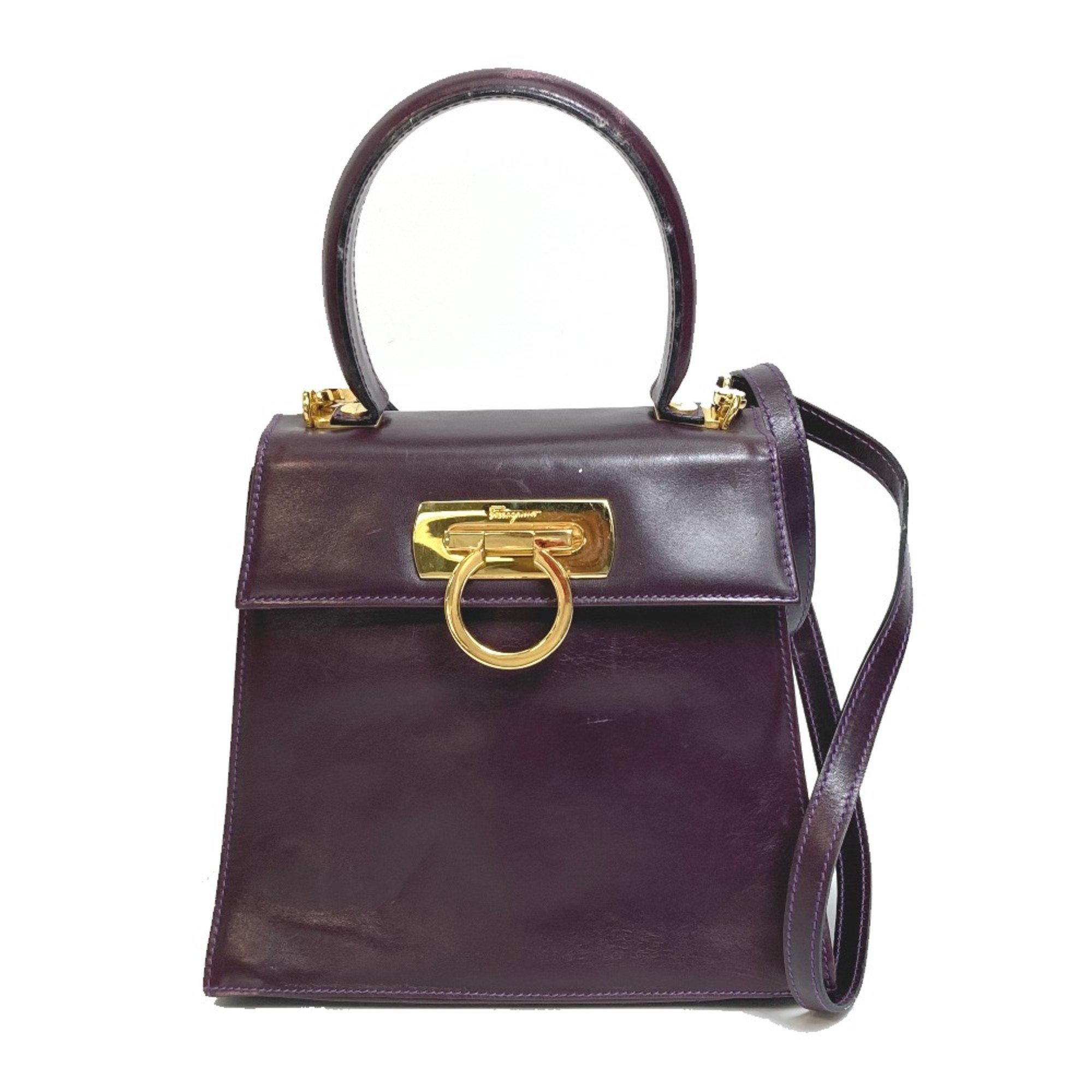 Salvatore Ferragamo Vala 2WAY Shoulder Bag Hand Bag purple