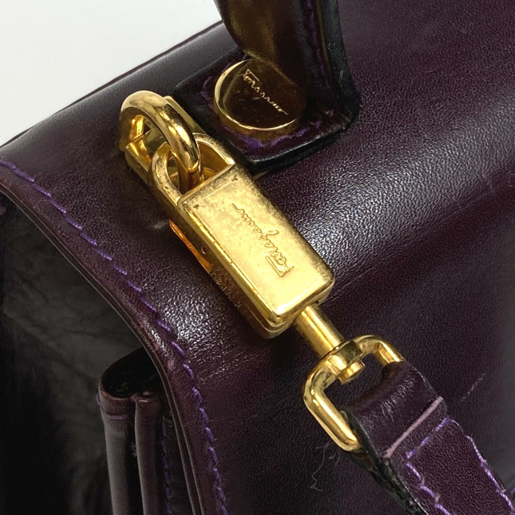 Salvatore Ferragamo Vala 2WAY Shoulder Bag Hand Bag purple