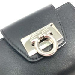 Salvatore Ferragamo Gancini key key ring Key Case Black SilverHardware