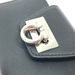 Salvatore Ferragamo Gancini key key ring Key Case Black SilverHardware