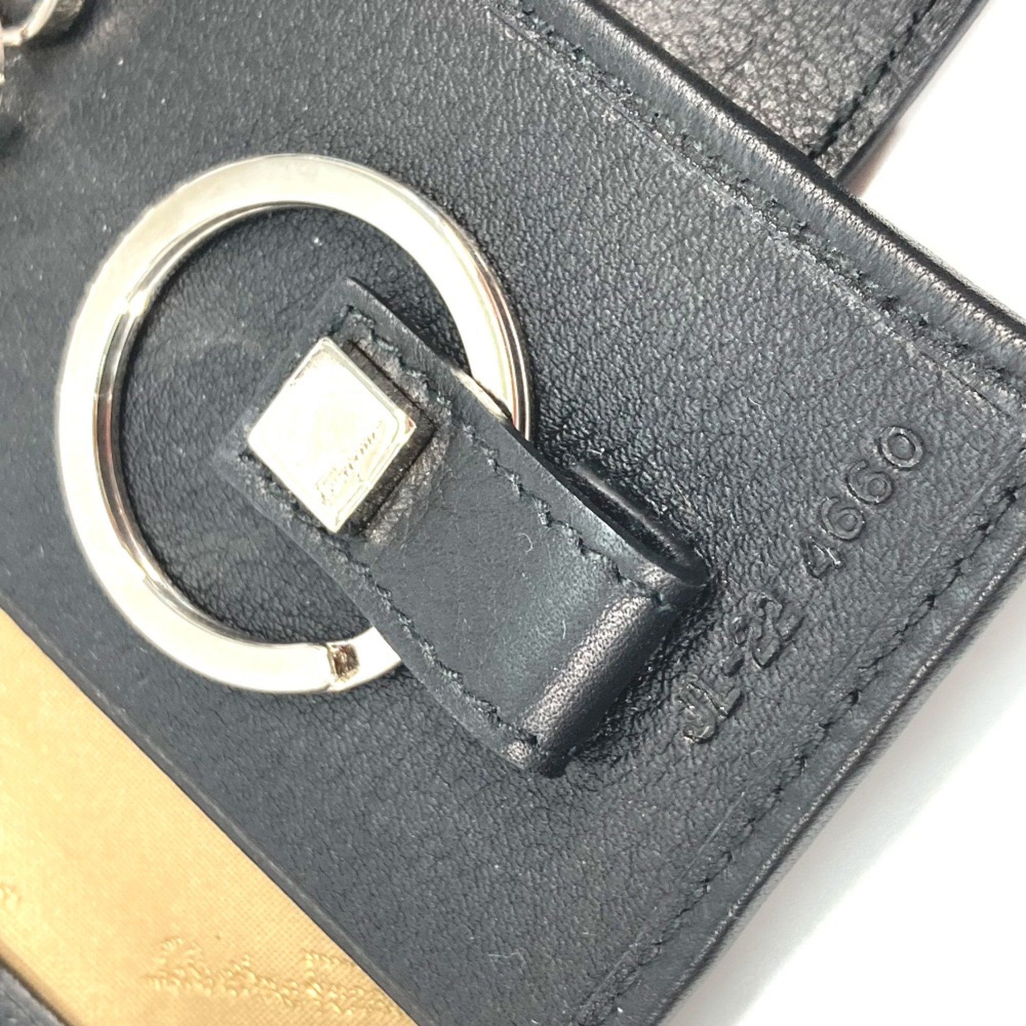 Salvatore Ferragamo Gancini key key ring Key Case Black SilverHardware