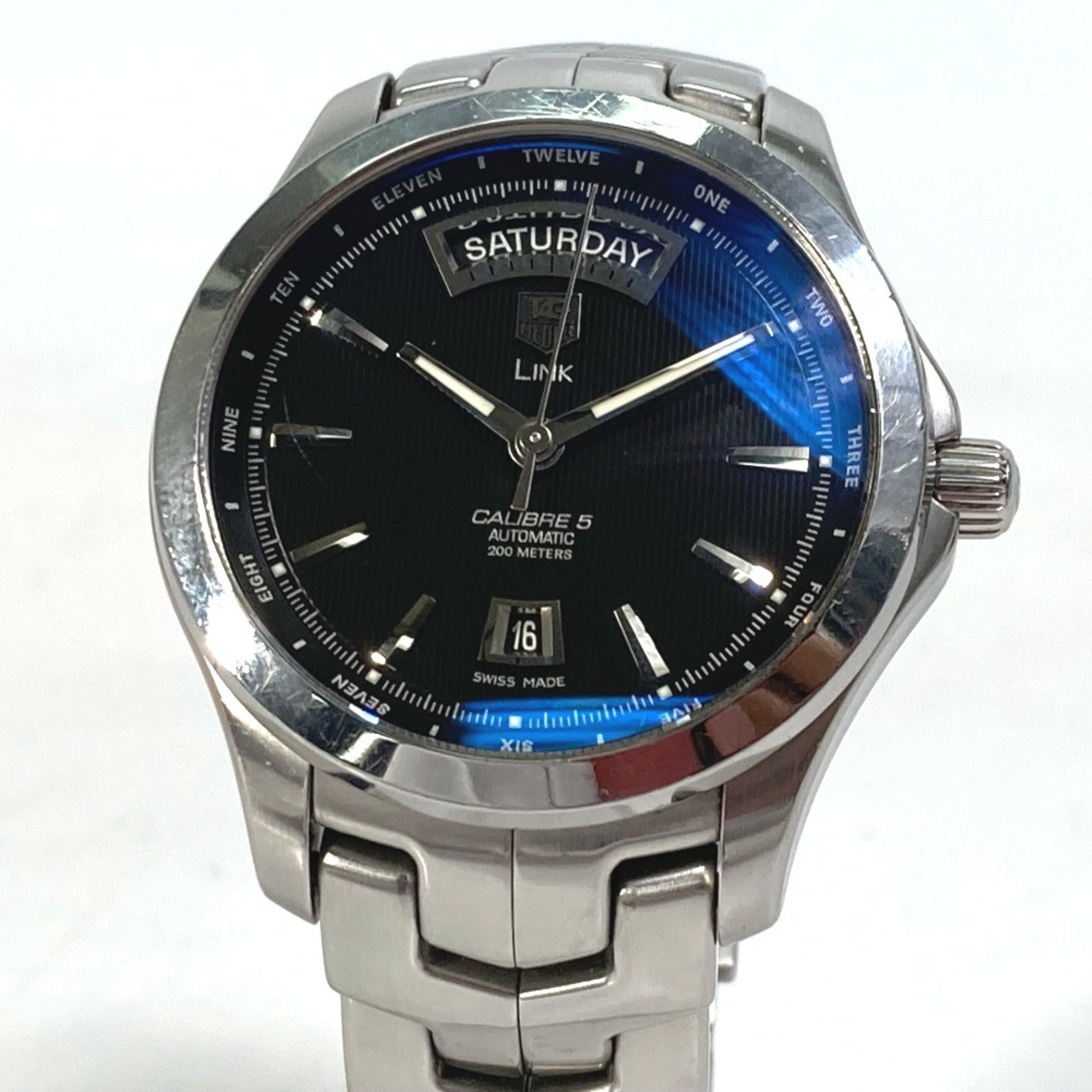 Tag Heuer WJF2010 Automatic Day-Date Wristwatch Silver