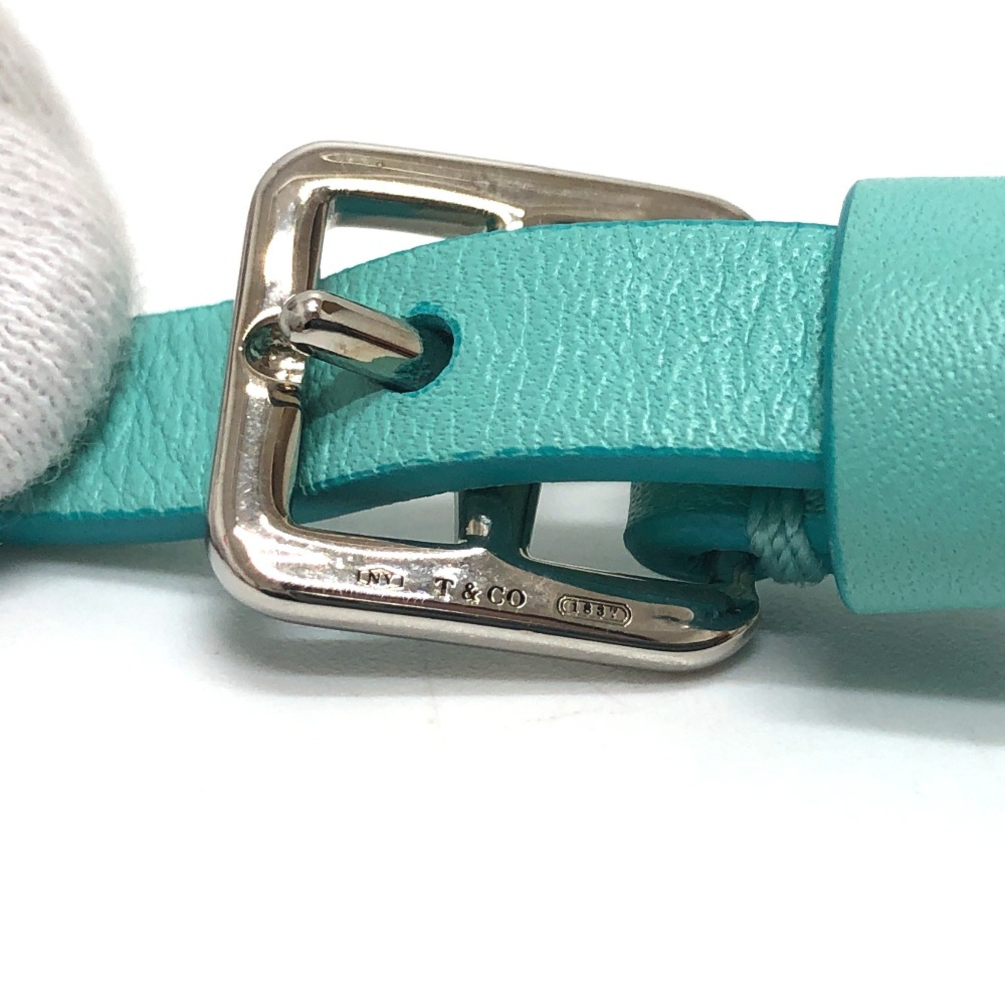 TIFFANY&Co. Cat street 2WAY Hand Bag Shoulder Bag blue SilverHardware