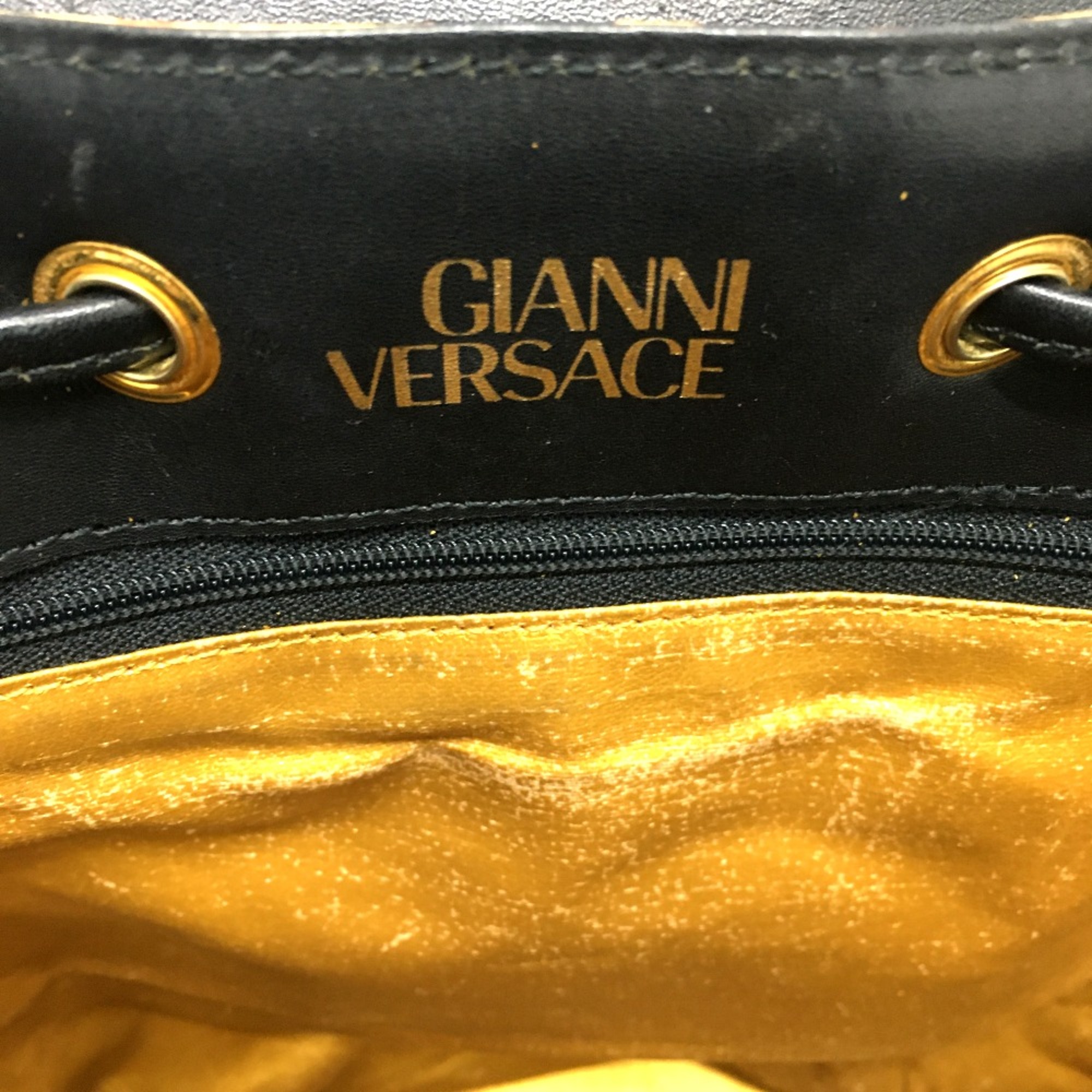 Versace vintage Backpack Backpack yellow Yellow x Black