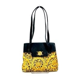 Versace leopard print leopard vintage bag shawl Shoulder Bag yellow Black