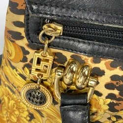 Versace leopard print leopard vintage bag shawl Shoulder Bag yellow Black