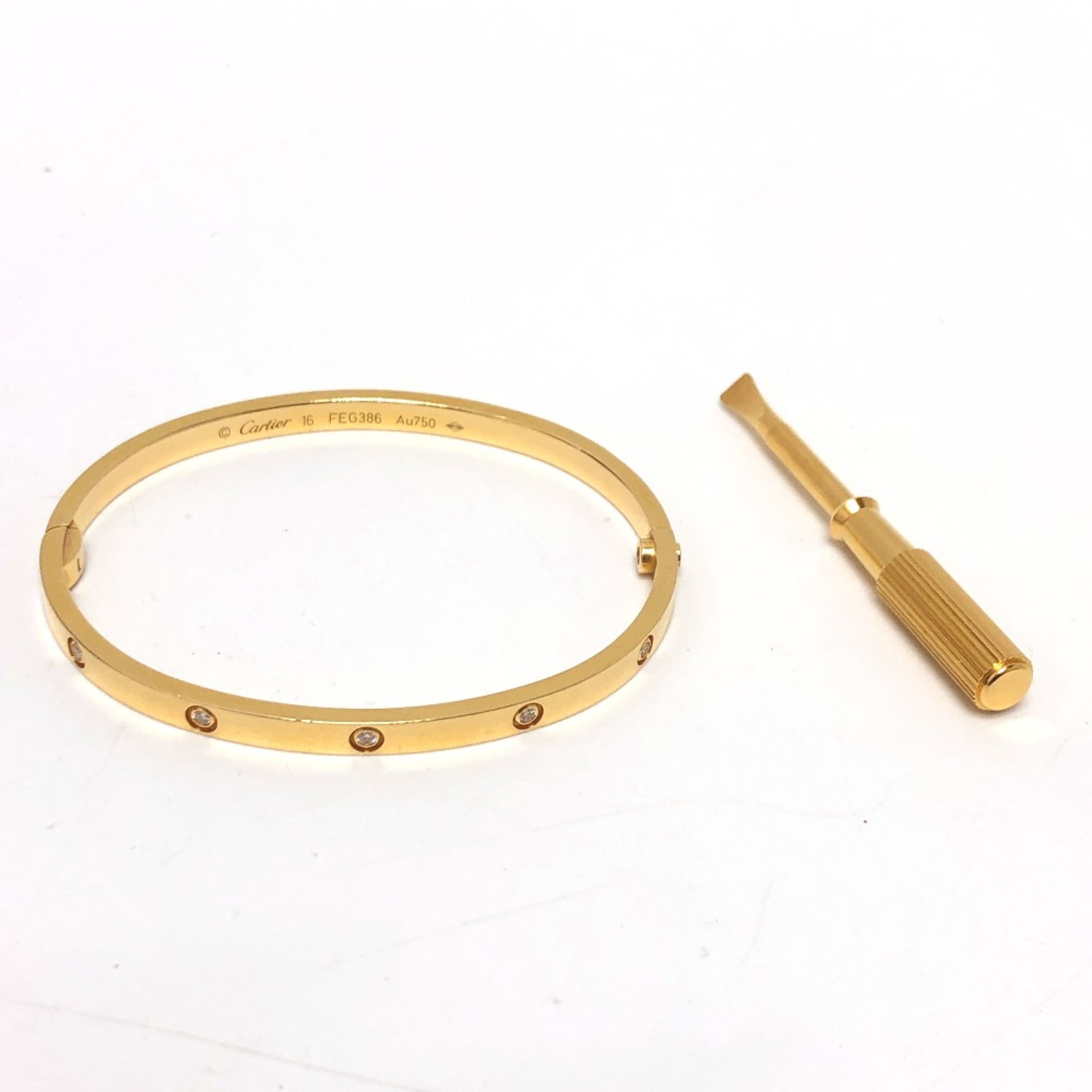 Cartier New model 10P Full Diamond Bracelet Gold