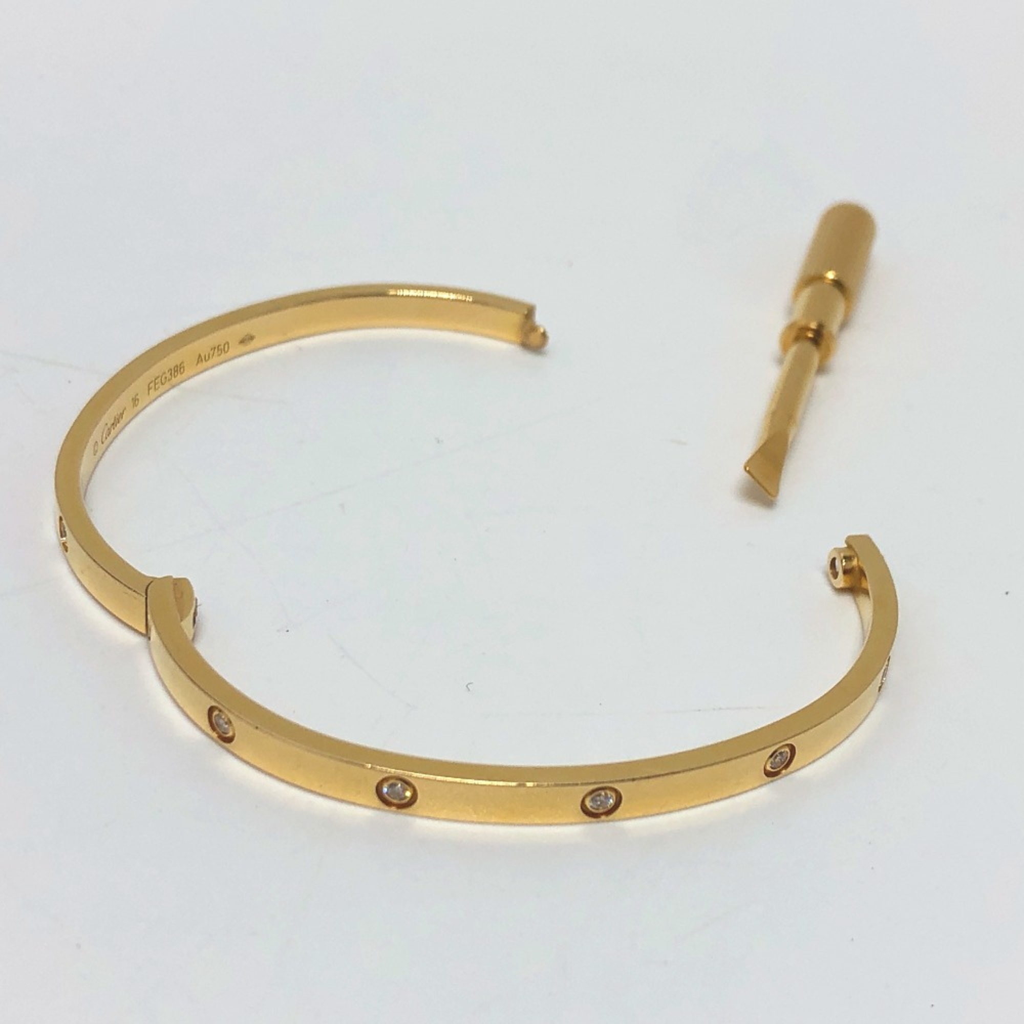 Cartier New model 10P Full Diamond Bracelet Gold