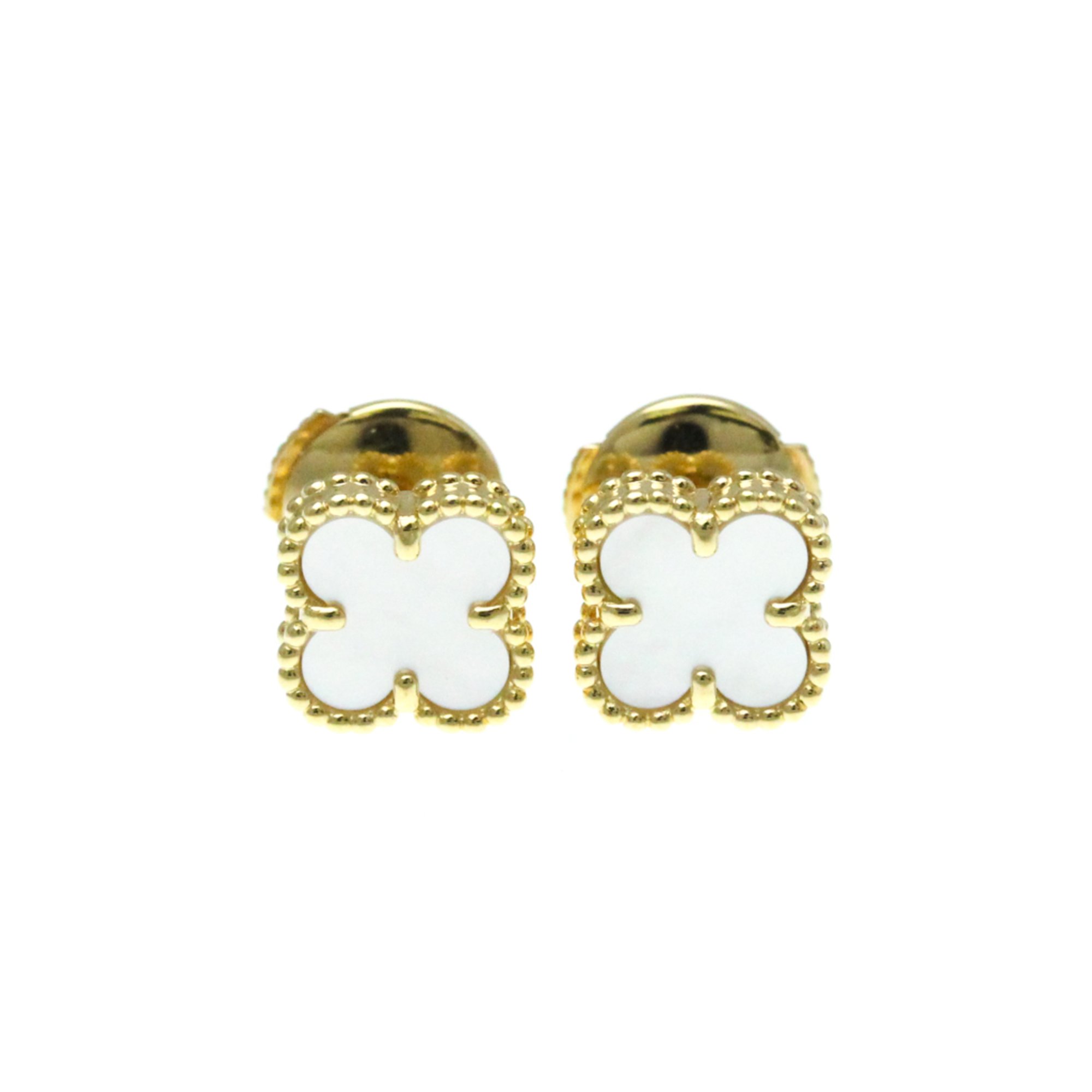 Van Cleef & Arpels Sweet Alhambra VCARA44800 Shell Yellow Gold (18K) Stud Earrings Gold