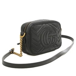 Gucci GG Marmont quilted chain shoulder leather black 448065