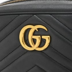 Gucci GG Marmont quilted chain shoulder leather black 448065