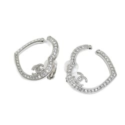 Chanel Heart Coco Mark Earrings Silver F23N ABB663