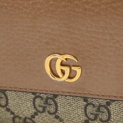 Gucci GG Supreme Bi-fold Long Wallet Brown 456116