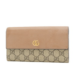 Gucci GG Supreme Bi-fold Long Wallet Brown 456116