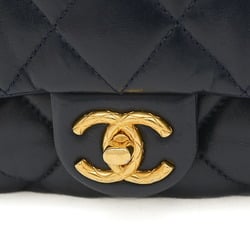 Chanel Matelasse Slide Adjuster Chain Shoulder Bag Leather Black AS3393